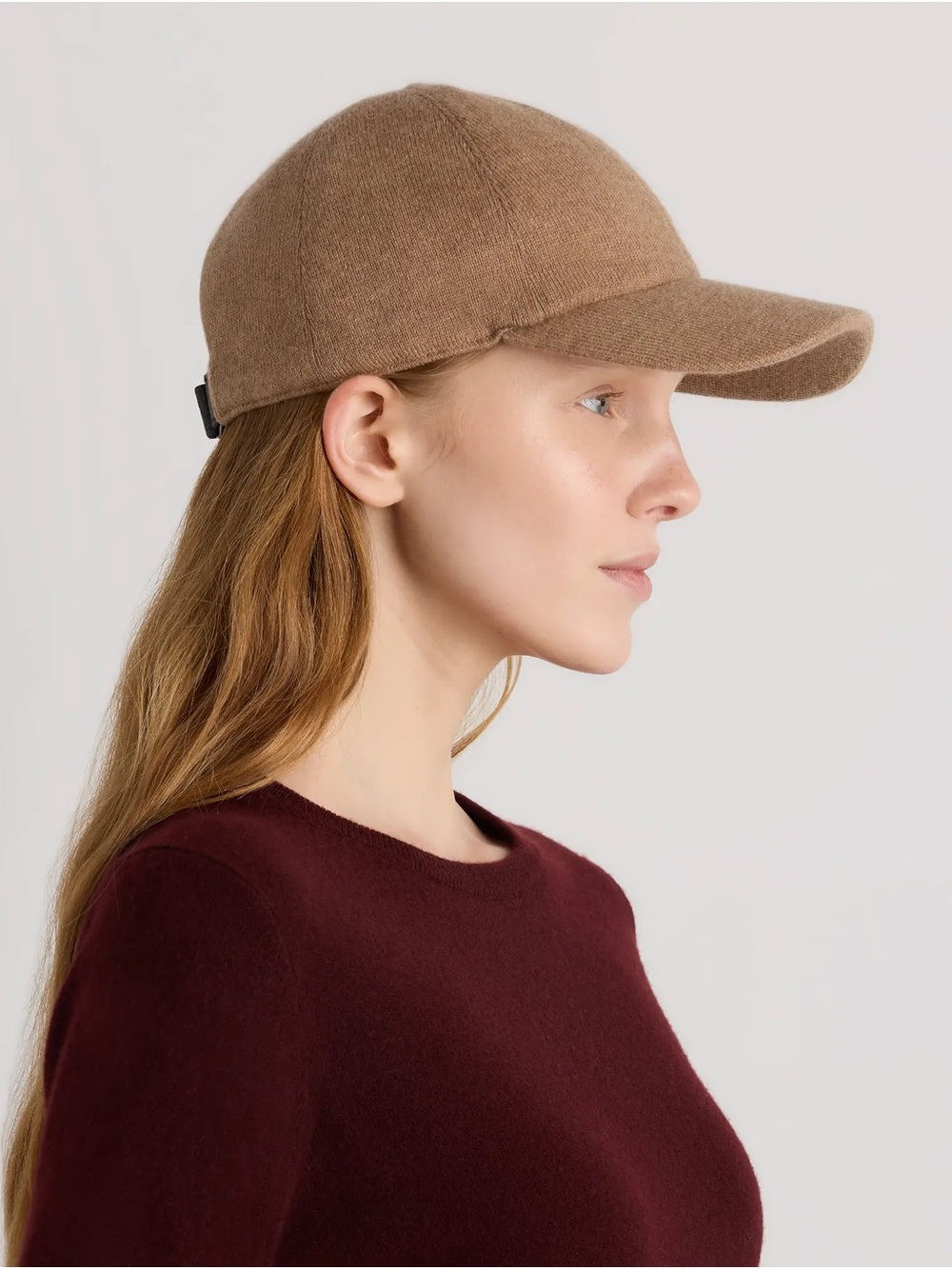 Quince Cashmere Baseball Cap Hat in Teak Size XS/S